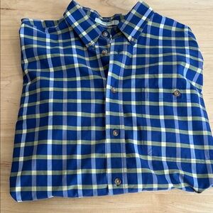 Orvis Blue and Yellow Checkered Casual Shirt